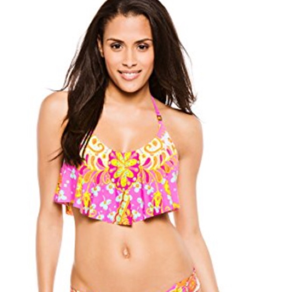 🌴 NWOT Trina Turk Halter Bikini Top - L 🌴